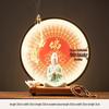Ceramic Seated Guanyin On Lotus with Light Ring and Anjali Mudra for Home Decor
