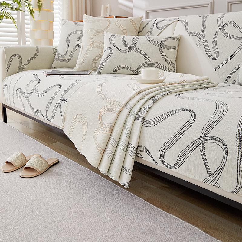 Modern Sofa Cover for Living Room Decor Jacquard Non-slip Sofa Mat European Universal Sofa Towel Cover Resistant Couch Cover