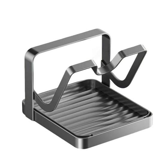 Countertop Pot Lid Kitchen Organizer with Spoon Pot Lid Holder While Cooking Rest Carbon Steel