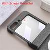 Pouzdro Business Integrated Screen Film Cases pro Samsung Galaxy Z Flip 5 Magsafe Cases Textura látky 3 v 1 Full Protector Galaxy Z Flip5 Hinge Cover