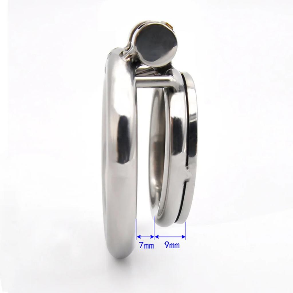Male Penis Lock Chastity Metal Device Flat Round Hole Urethral Metal Chastity Devices Cages For Men Sex Toys Penis Bondage
