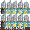 Medeltida Slottssoldat Figurer Byggklossar Militär Armé Riddare Romersk Krigare Infanteri Milis Orcher Tillbehör Klossar Leksaker