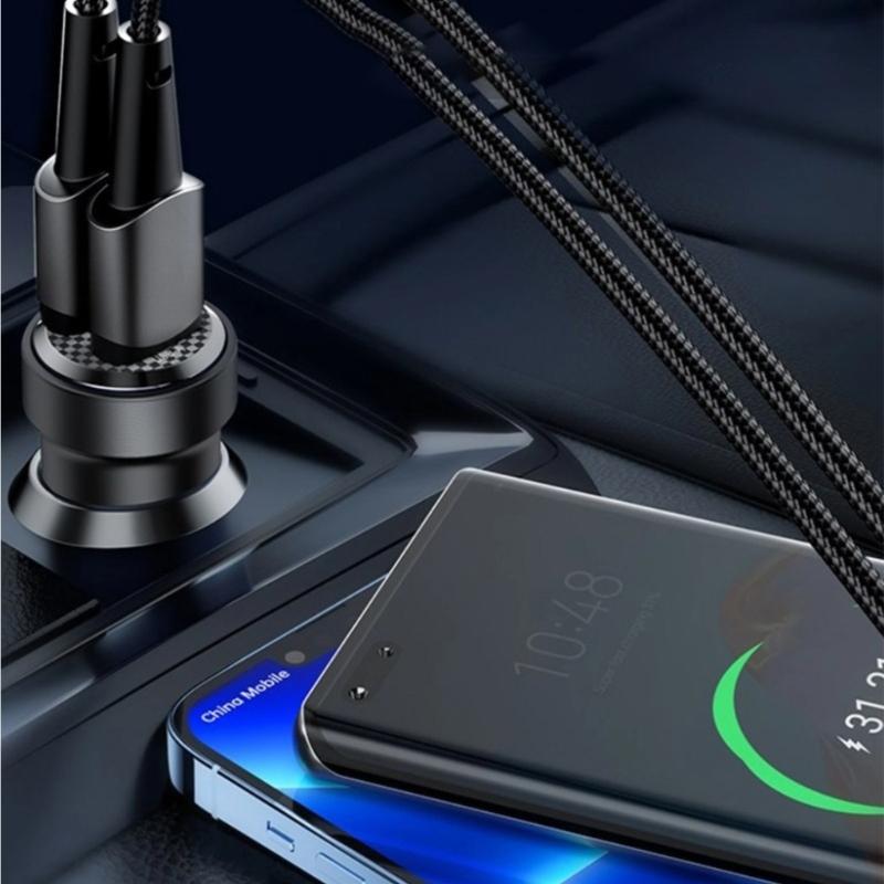 High Speeded Car Charger Transparent Metal Plug PD3.0 Double Port Rapid Charging With Intelligent Chip for Vehicle