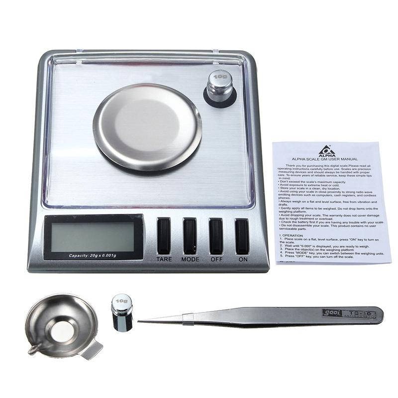 Blue Digital Pocket Scale 20g 0.001g Electronic Jewelry Gram G/o Z/o Zt/dwt/ct/gn Salver Tweezer Weight
