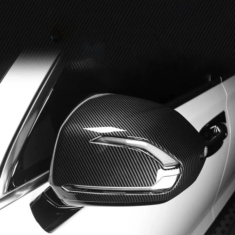 For Hyundai Palisade - ABS chrome Carbonfiber Car Rearview Mirror Cover Exterior Rear View Mirror Cover accessories