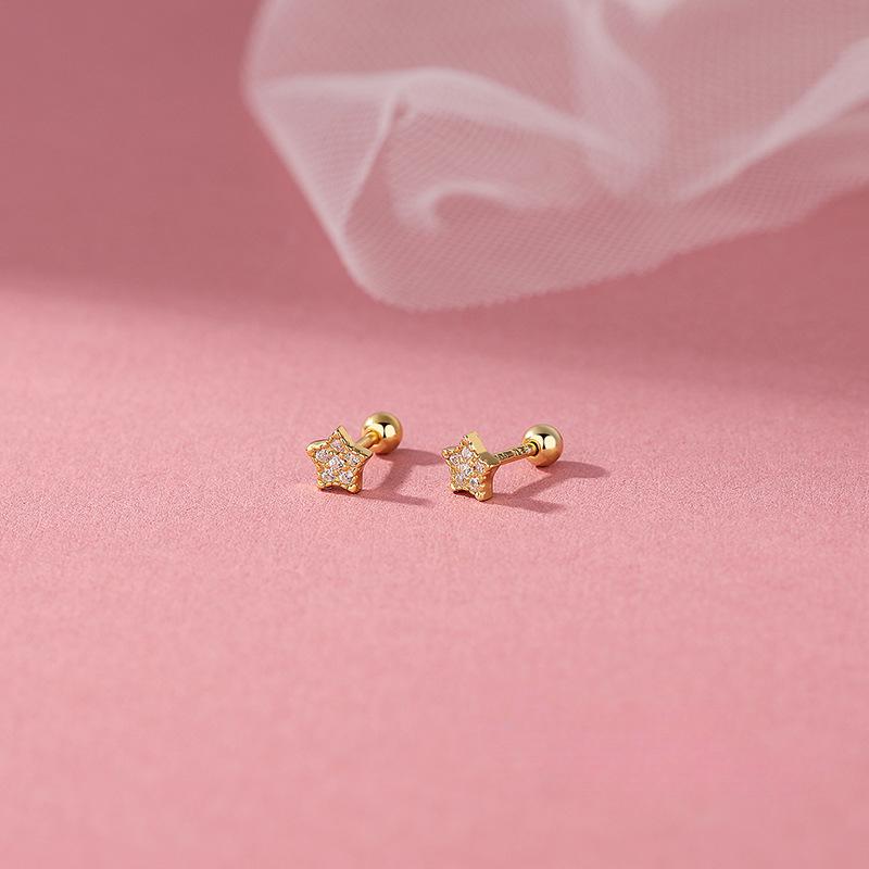 Innocent Love Flower Mickey Screw Earrings for Women Don't Need To Pick Cute Butterfly Earrings When Sleeping