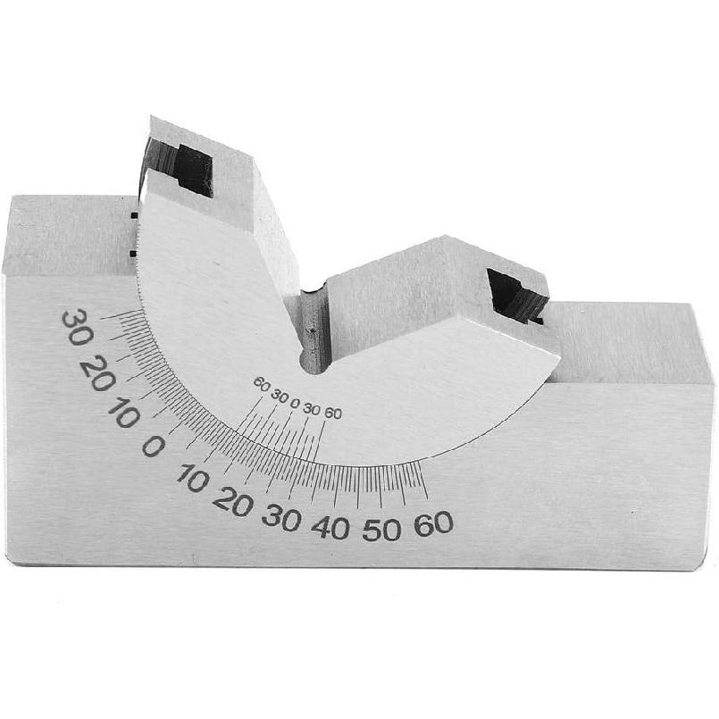 

Angle V Block Milling, Stainless Steel Micro Adjustable Angle V Block, High Precision Gauge Micro Milling Setup Angle Blocks with Wrench for Milling