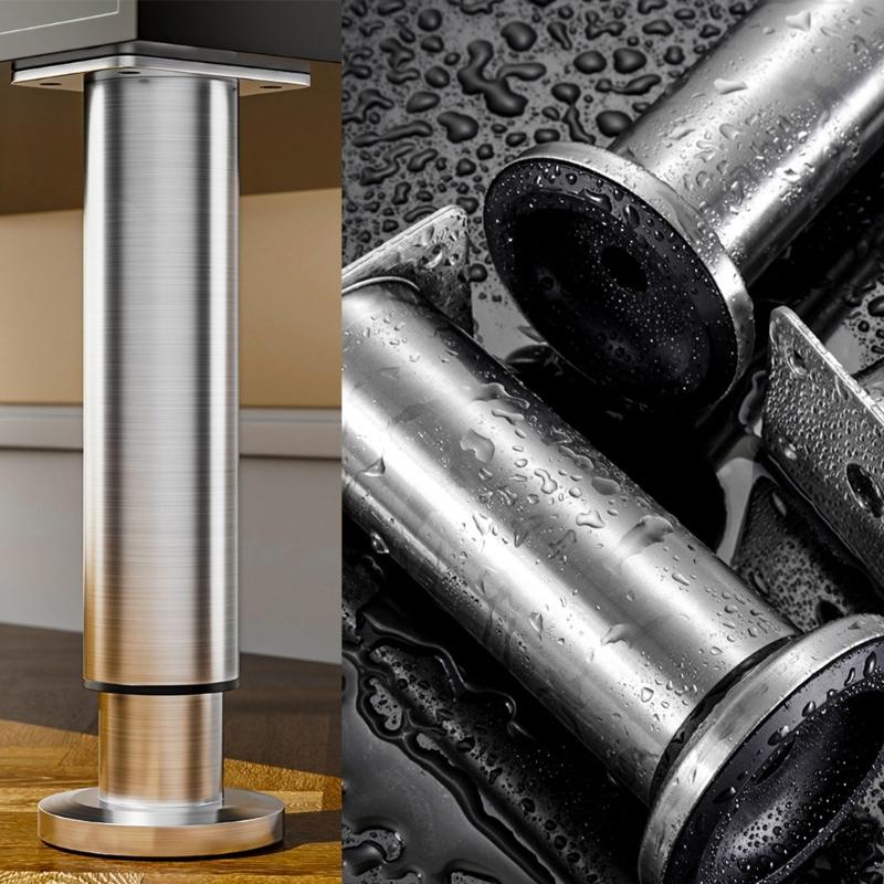  Round Adjustable Furniture Legs 15cm  Steel 250kg Load Capacity Not  Slip Base for Bed Sofa Table