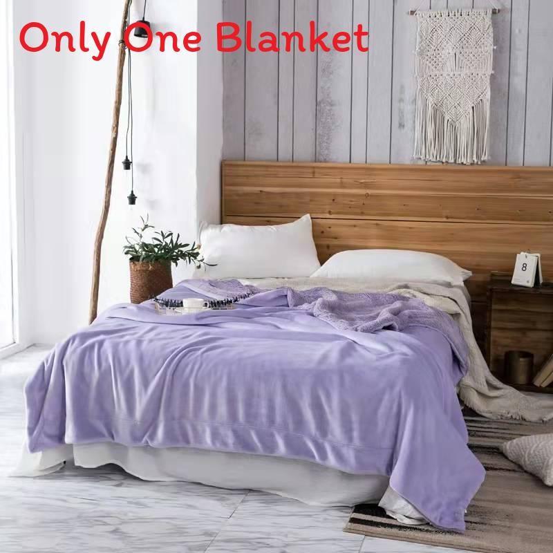 

Solid Colors Lightweight Polyester Coral Fleece Blanket For Bedroom Use Lounge 150 X 200 CM фиолетовый