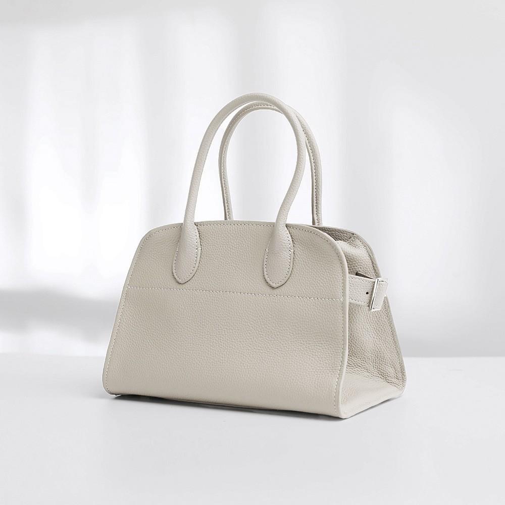 Head Layer Cowhide Tote Bag Margaux10/15 Single Shoulder Genuine Lychee Pattern Large Capacity Handbag Travel