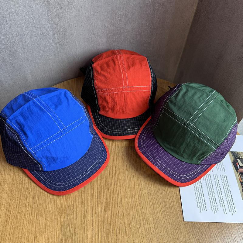 Outdoor color matching quick-drying five-leaf hat women's spring summer thin breathable sunscreen sunshade short brim yellow baseball hat