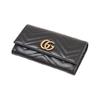 Gucci GG Marmont Lange Geldbörse Mit Goldenem Logo Gestepptes Leder Damen Geldbörse Schwarz 443436-DTD1T-1000
