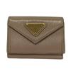 Used PRADA 3-fold Wallet - 1MH021 Pink Beige Leather