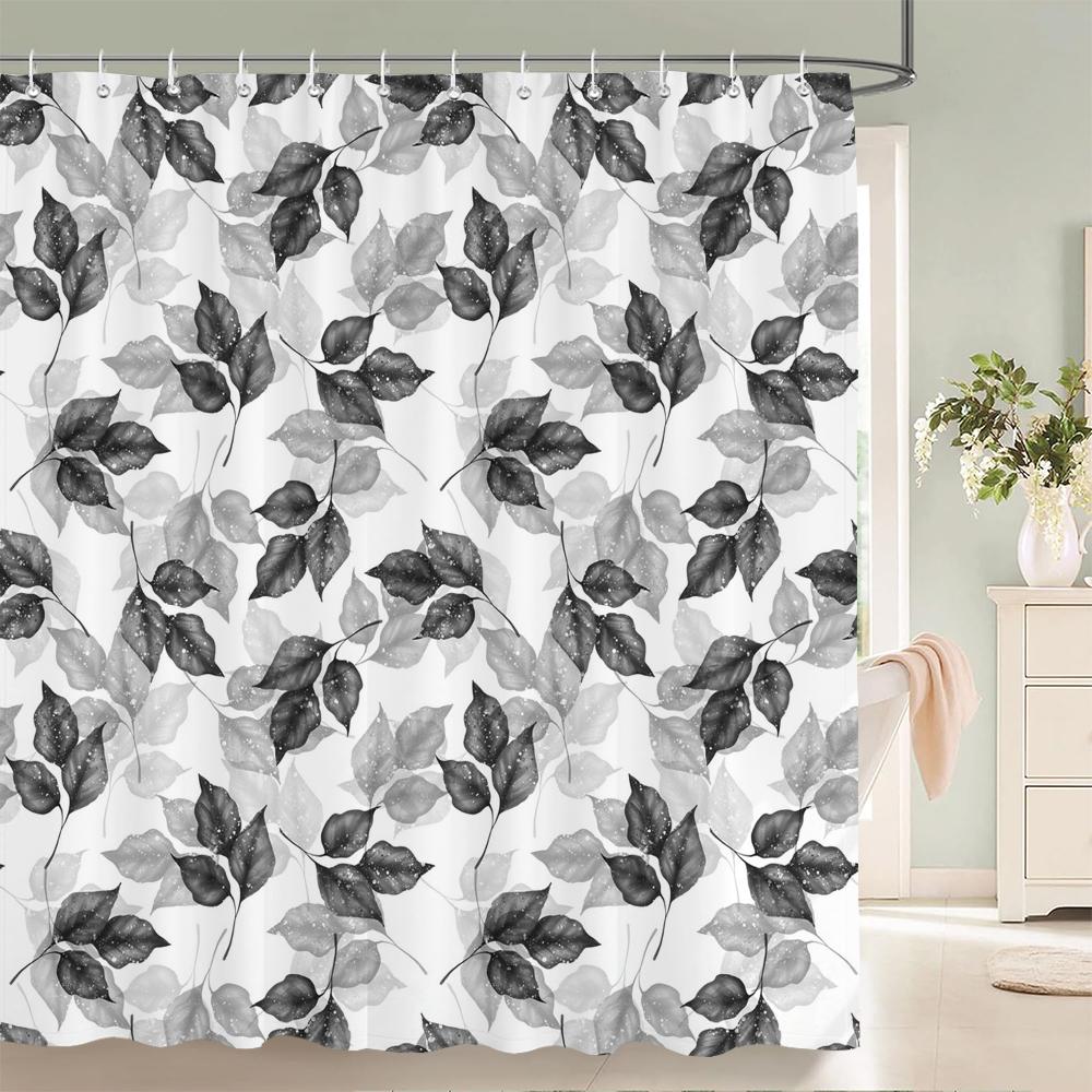 Leaves Plant Tree leaf Small Fresh Shower Curtains Bathroom Curtain Frabic Waterproof Polyester Decor Bathtub Screen with Hooks