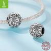 Vintage S925 Sterling Silver Rolled Grass Pattern Beaded Loose Beads, Personalized Texture Diy Bracelet Beads