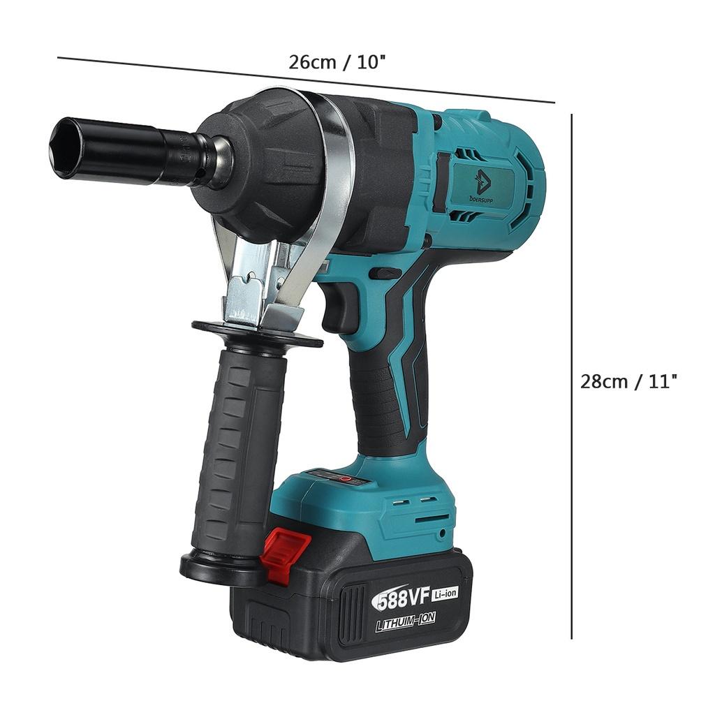 2180N.m High Torque Brushless Electric Impact Wrench 1/2 inches Socket Wrench Cordless Driver Tool for 1pc / 2pcs / None 18V Battery