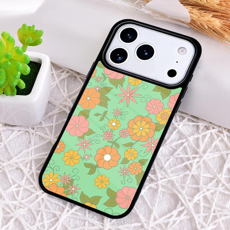 Groovy Flowers Hippie Bohemian Floral Phone Case for iPhone 17 Air 16 15 11 12 14 13 Pro Max Shockproof Cover