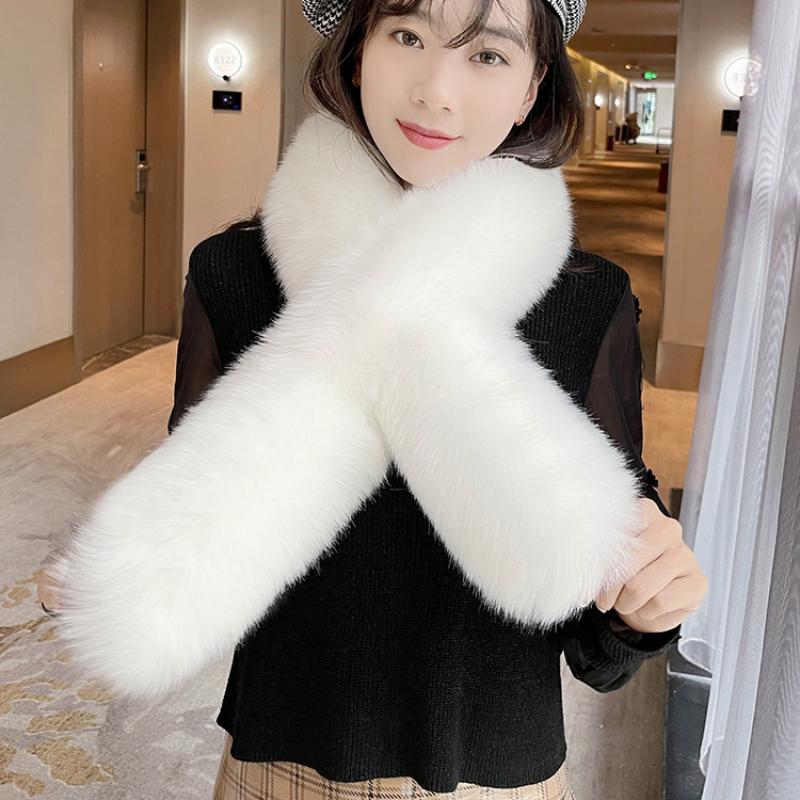 Neuer Kunstpelzkragen, luxuriöser, flauschiger Herbst-Winter-Schal, warmer Schal, Wickeltuch, grau-schwarzer Pelzbesatz, Streifen, Jacke, Pelzdekor, hohe Qualität