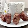 Pack of 6Pcs Artificial Steak Keychain Key Holder Bag Charm For Key Organization and Backpacks Keychain Accessories