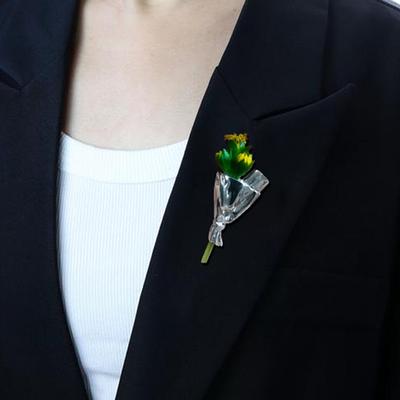 Flower Insert Brooch Metal Branch Pins For Brooches Fashion Diy Clothing Corsage With Insert Flowers Wearable Women Brooch Pins