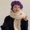 Winter Autumn Imitation Woolen Solid Color Women Berets British Hats Beanie Hat Korean Painter Caps