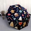 1pc Christmas Cookies Automatic Open/Close Umbrella with One Touch Button,, Windproof Design   Lightweight Portable Umbrella for Women & Men6112