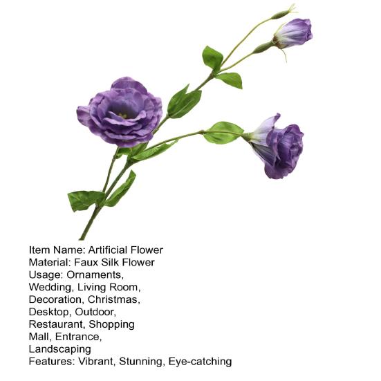 3 Branch Artificial Flower Bouquet with 3-Head Blooms Realistic Faux Silk Flower Bouquet with Stem for Wedding Party Home Office Decor