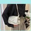 Trendy Pu Leather Small Square Bag Chic Fashionable Shoulder Crossbody Handbag In Brown Khaki White Or Black For Everyday Use