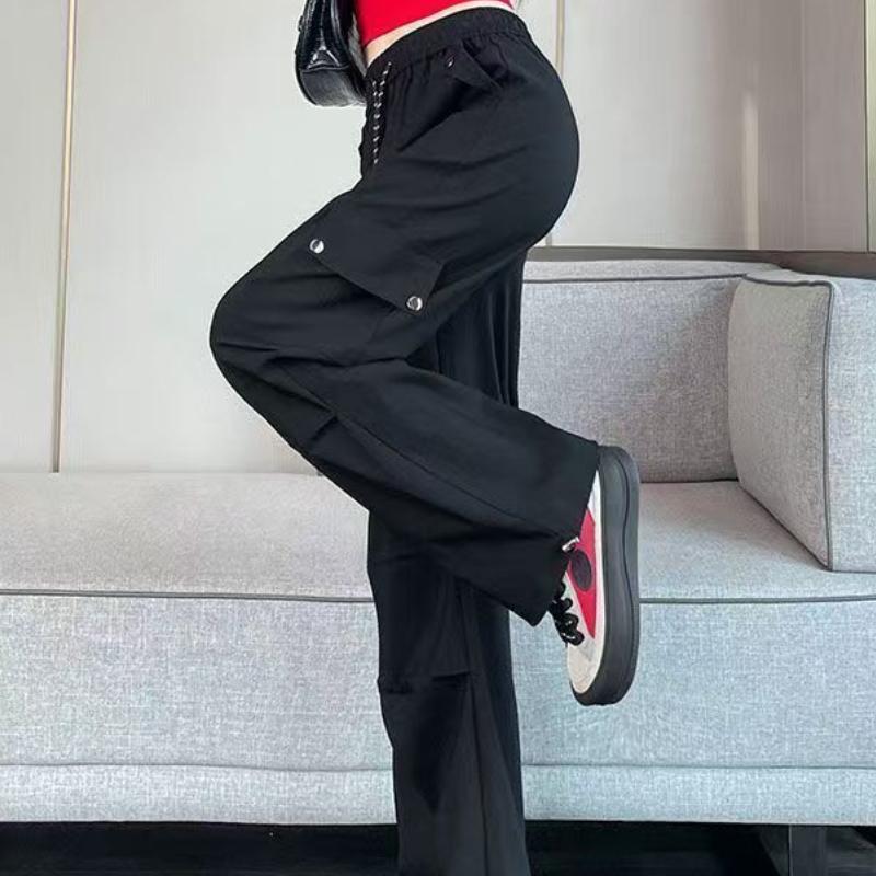 AmericanStyle Cargo Pants for Women  SpringAutumn Loose Cool Style MultiPocket Mountaineering Straight WideLeg Trousers