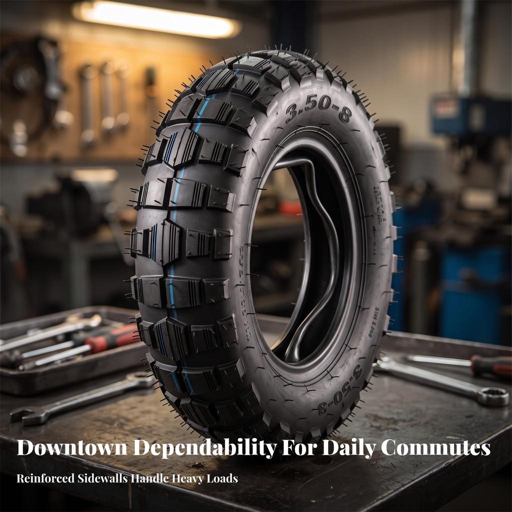 Reinforced Tire and Tube Combo | Shock-Absorbing, Pneumatic with Inner