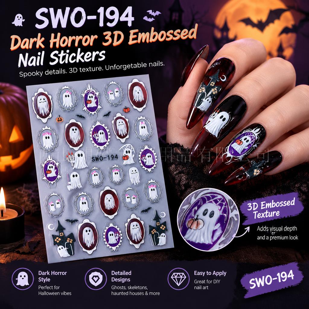 Halloween Nail Art Stickers Retro/Sweet/Cartoon Styles