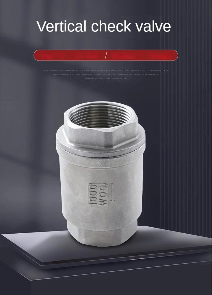 OEM 304 SS Vertical Check Valve 1/2"-1-1/2" DN15-DN50 for Potable Water Systems – Industrial Grade