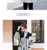 Versatile Color-Block Doll Collar Wool Coat: Korean Style, Mid-Length, Age-Reducing, Petite Loose Fit for Women (Autumn/Winter)