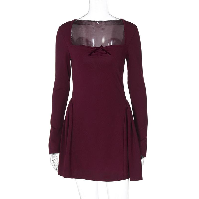 Trendy dámské šaty Nové zeštíhlující princeznovské šaty slim fit s dlouhým rukávem bez ramínek