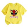 Kids Boys Girls Crew Neck Short Sleeve 100% Cotton T-Shirt, Classic Cartoon Spider Graphic Print Casual Comfortable Soft Tee For Daily Wear School Hom
