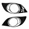 Silver-Tone Accent Fog Lamp Surround, Plastic Black Grille Frame with Silver-Tone Circular Accent for Exterior Replacement Use