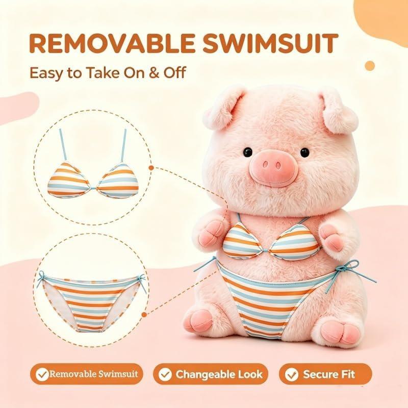 23/30/40CM Pink Pig Stuffed Animal Doll, Cute Bikini Pig Plush Pillow Toy for Boys Girls,Christmas Birthday Gift