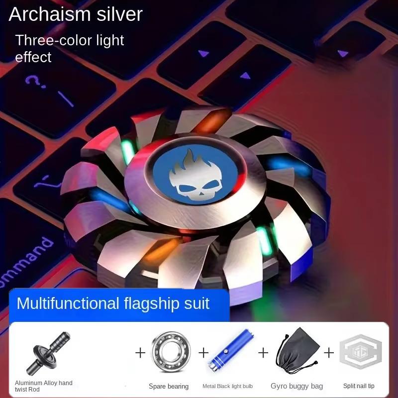 ספינר Fidget זוהר EDC מתכת איכותי להקלה על לחץ אור קשת צעצוע לאצבעות לילדים מבוגרים משלוח מהיר מוצרים