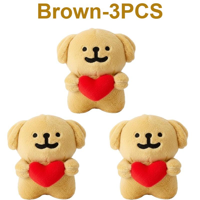 1-20PCS 3D Cute Plush Dog Keychain Soft Fabric Heart Line Design Puppy Toy Bag Pendant Gift Decorative Doll Accessories