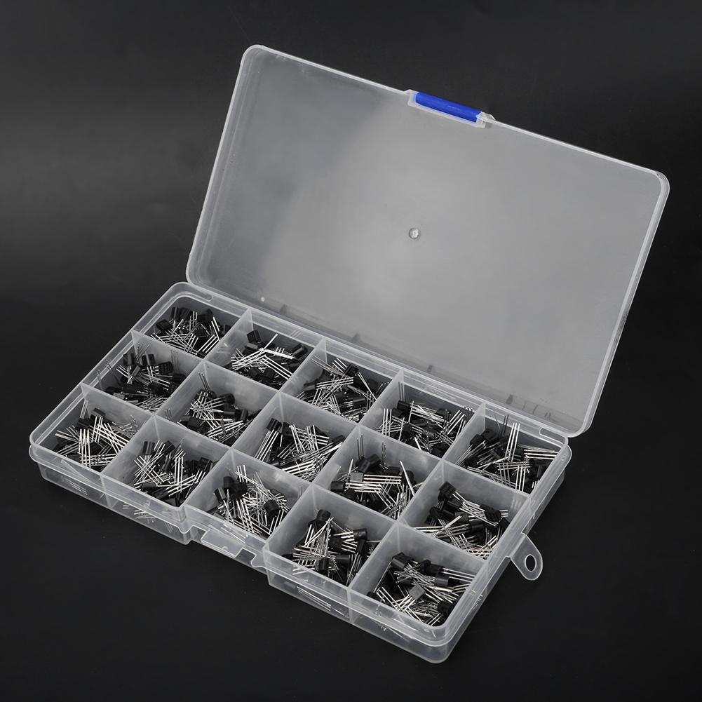 600 Stück Gerade Einbau NPN TO-92 PNP 2N2222-S9018 Allzweck-Transistor-Kit