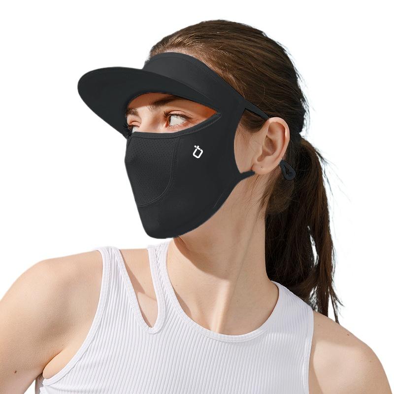 Summer Outdoor Sunproof Mask With Sun Visor Women Cycling Hiking Running Sun Hat Reusable Ice Silk Breathable Mask