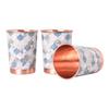 New Copper Printed Design 250ML Water Glass with Rust Proof Protection for Home and Office Use Ayurveda and Yoga Health Benefits Glass Set of 6