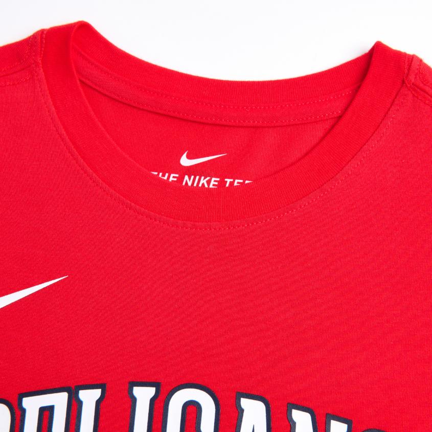 Nike NBA Collaboration Pelicans Dri-Fit T-Shirt Williamson Crew Neck Letter Comfortable Short Sleeve Kids Tops Crimson 3Z2B311FA-PELZW