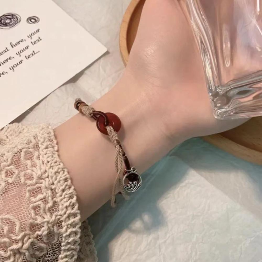 

Этнический стиль Безопасная пряжка Ручная веревка Ретро Национальный стиль Плетеный браслет из веревки Женский