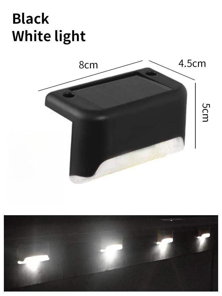 1-32PC Warm White LED Solar Step Lamp Path Stair Outdoor Garden Lights Waterproof Balcony Light Decoration for Patio Stair Fence