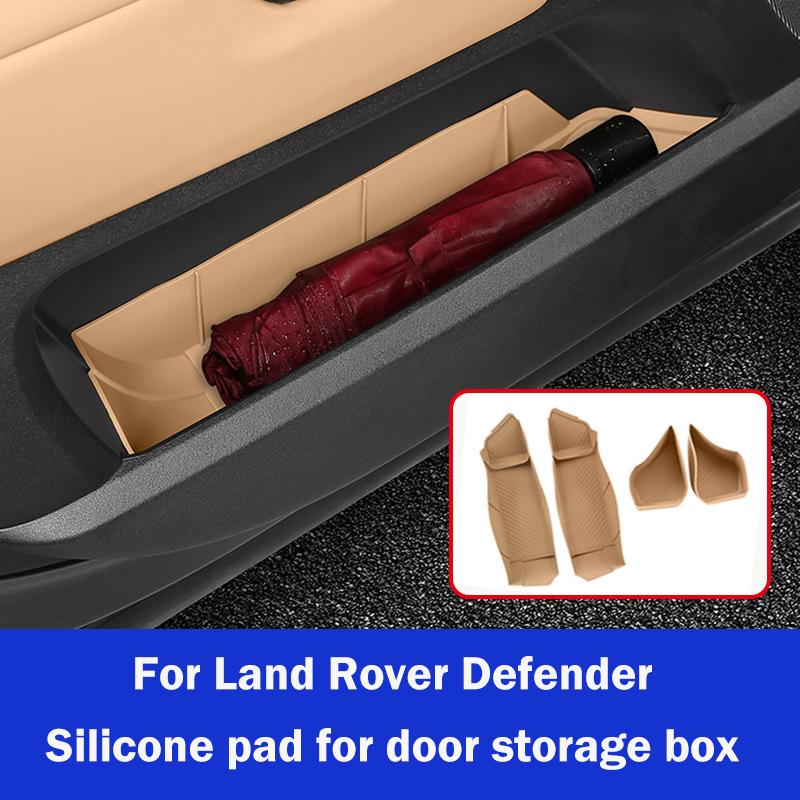 For Land Rover 2020-2025 Defender 130/110/90 Door Storage Box Silicone Mat Interior Decoration Accessories