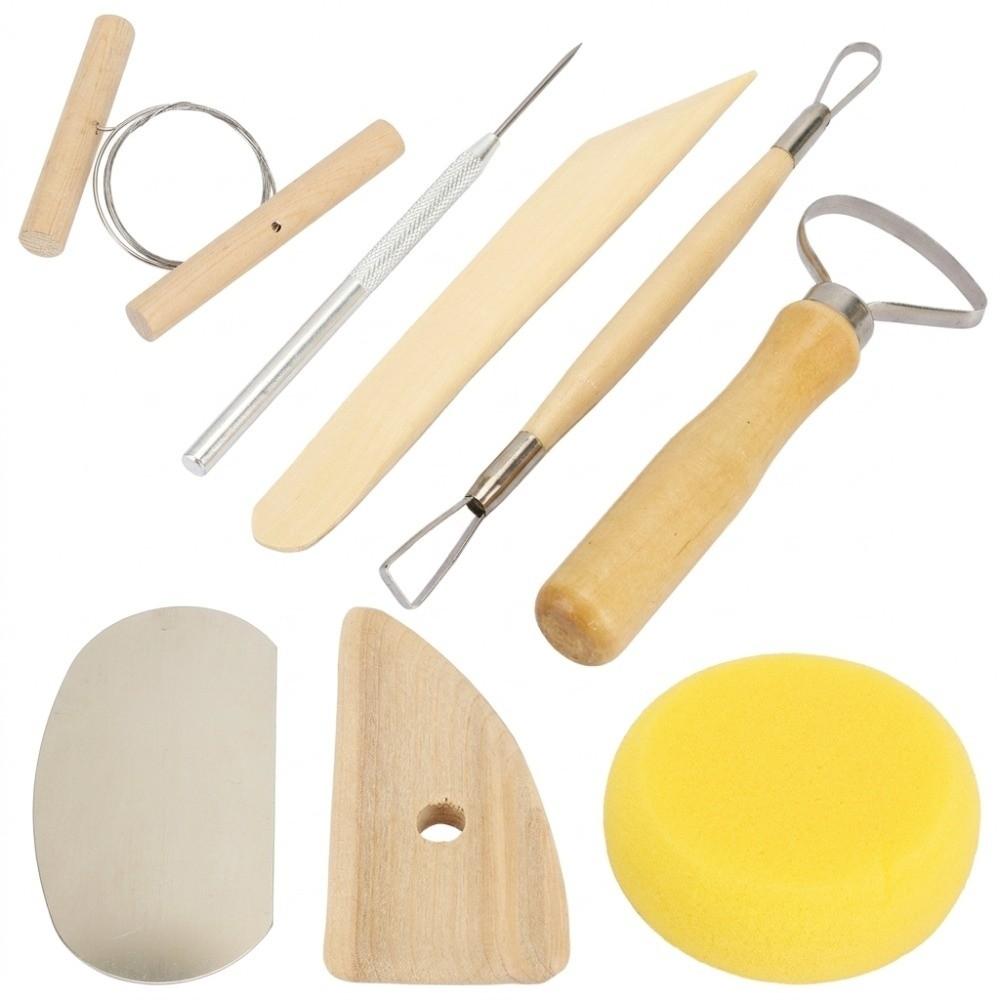 8pcs Smooth Wooden Handles Clay Sculpting Tools Set Double-Sided Modeling Tools Clay Sculpting