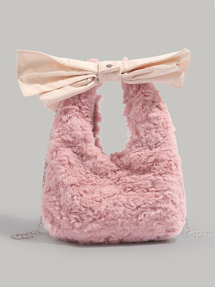 

2025 New Bow Mao Mao Bag Autumn and Winter Women s Bag Commuter Handbag Fashion Large Capacity One Shoulder Oblique Span Bag Tide розовый