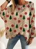Hollow Out 3D Print Long Sleeve Christmas Sweater