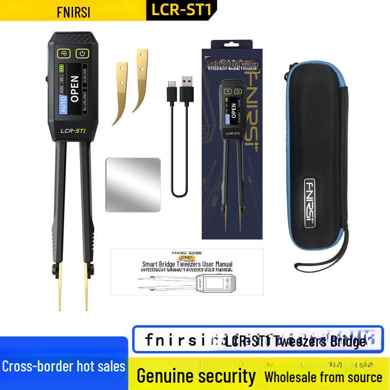 

FNIRSI LCR-ST1 Smart Digital Tweezers: LCR Meter for Testing Resistance, Inductance, and Capacitance.